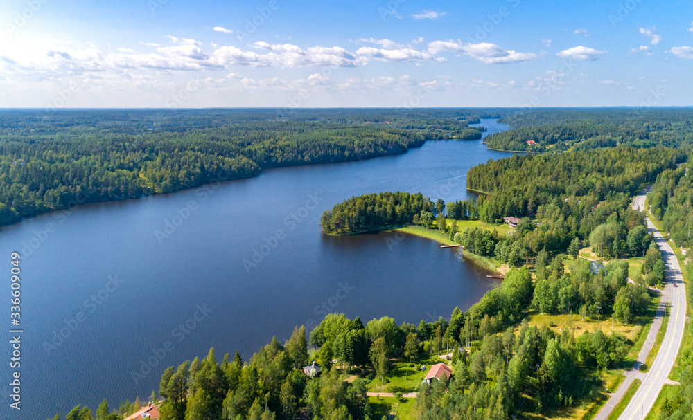 Aerial view of Finland. in summer.