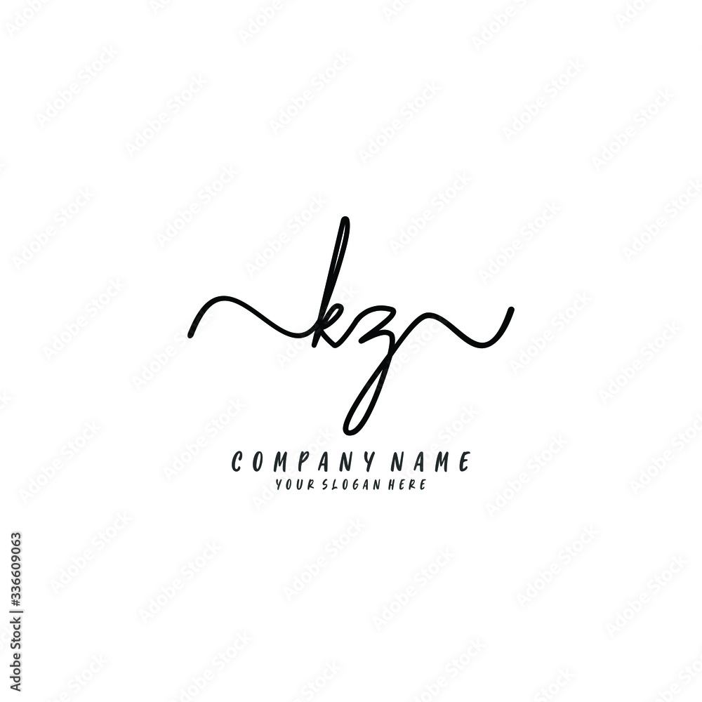 KZ initial Handwriting logo vector templates KZ initial Handwriting logo vector templates
