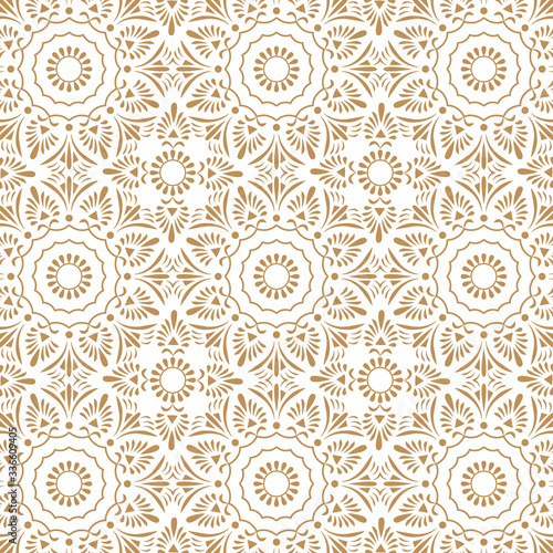 beautiful traditional seamless pattern in royal texture. premium vector illustration. ethnic Indian, turkish and arabic motifs.