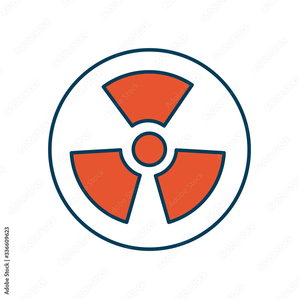 nuclear sign icon, line and fill style nuclear sign icon, line and fill style