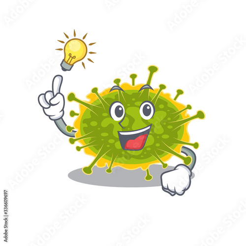 Mascot character design of insthoviricetes with has an idea smart gesture