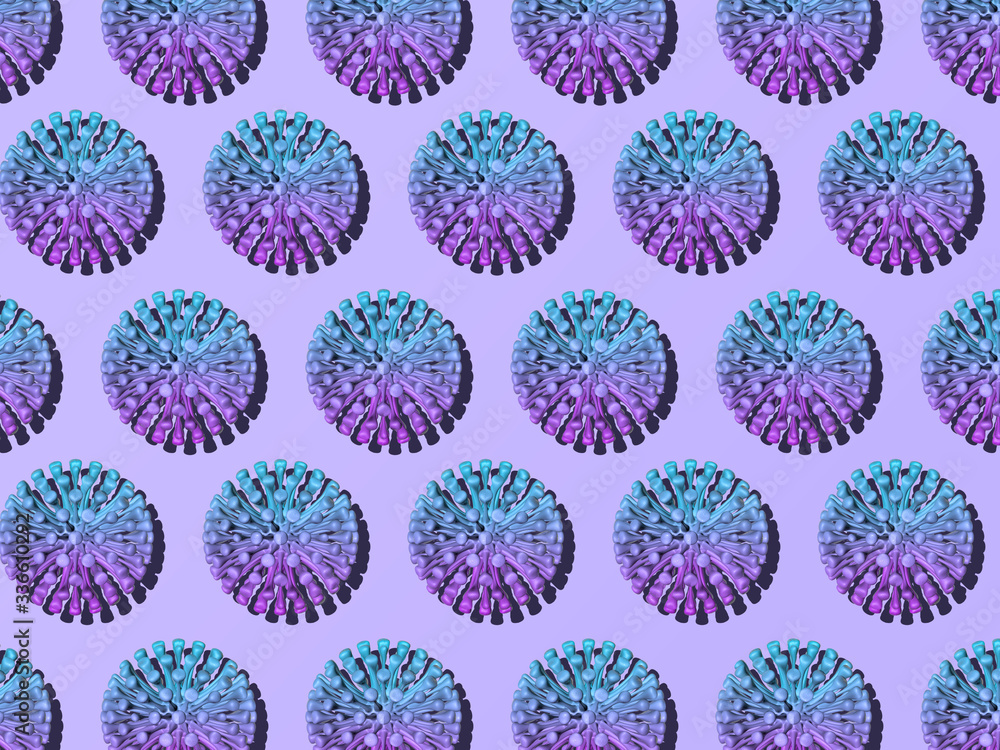 3d render of virus pattern with shadow. Covid-19 coronavirus pandemic trendy backdrop. 3d render of virus pattern with shadow. Covid-19 coronavirus pandemic trendy backdrop.