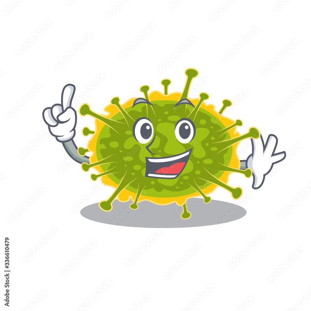 insthoviricetes mascot character design with one finger gesture insthoviricetes mascot character design with one finger gesture