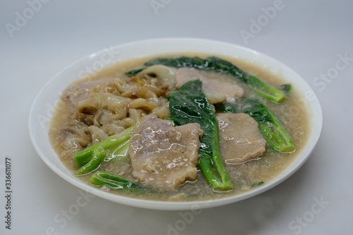 Fried noodle with pork and broccoli noodle Thai style