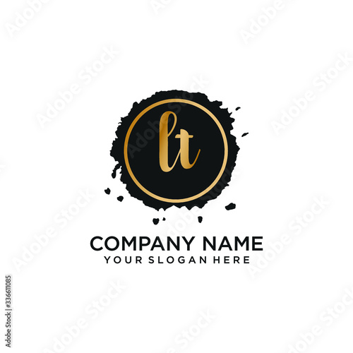LT initial Handwriting logo vector templates