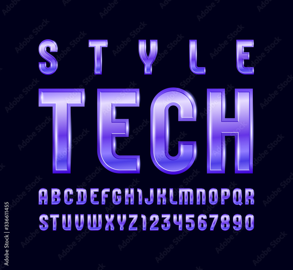 High steel font of purple style, trendy glossy alphabet, bright Latin letters from A to Z and Arab numbers from 0 to 9 for you designs, vector illustration 10EPS High steel font of purple style, trendy glossy alphabet, bright Latin letters from A to Z and Arab numbers from 0 to 9 for you designs, vector illustration 10EPS