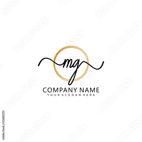 MG initial Handwriting logo vector templates