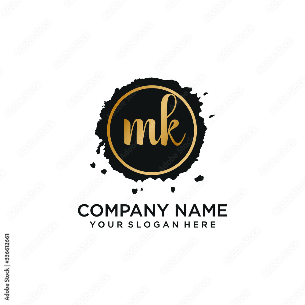 Fototapeta premium MK initial Handwriting logo vector templates