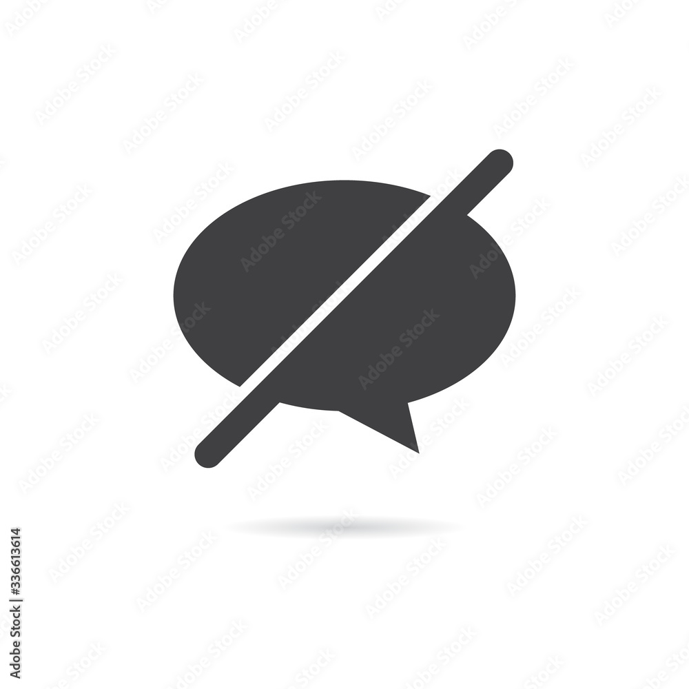 Vector Isolated Chat Off Icon Vector Isolated Chat Off Icon