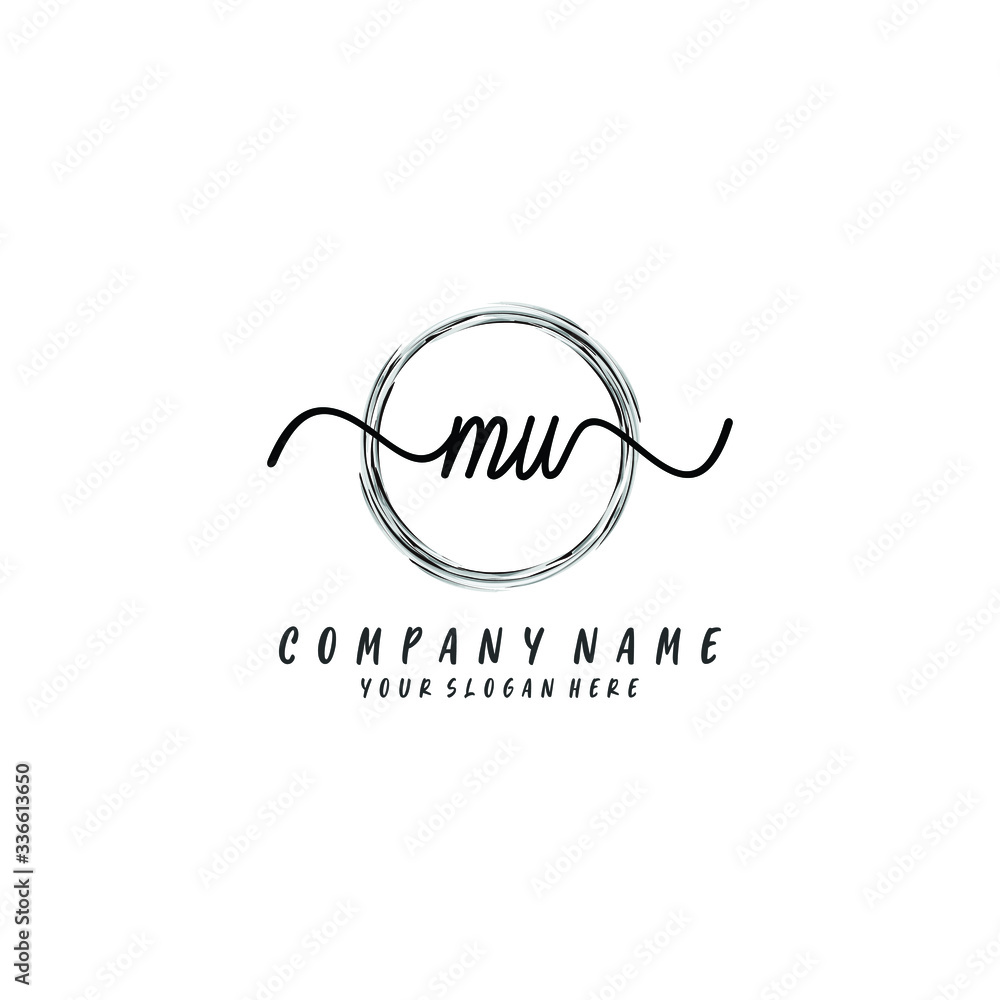 MU initial Handwriting logo vector templates MU initial Handwriting logo vector templates