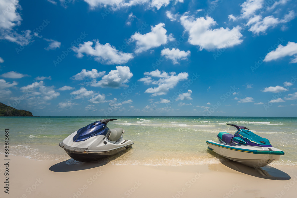Tropical beach with white sand and turquoise water, Bai Sao beach, Phu Quoc island, Vietnam Tropical beach with white sand and turquoise water, Bai Sao beach, Phu Quoc island, Vietnam