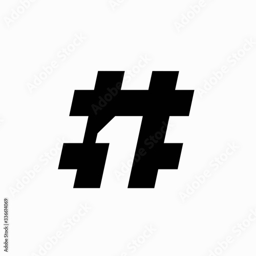 hashtag vector logo, number one logo