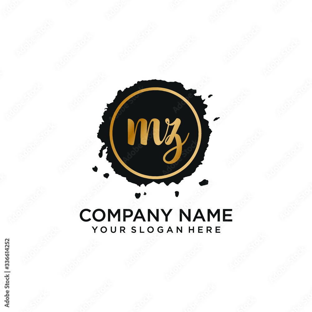 Fototapeta premium MZ initial Handwriting logo vector templates