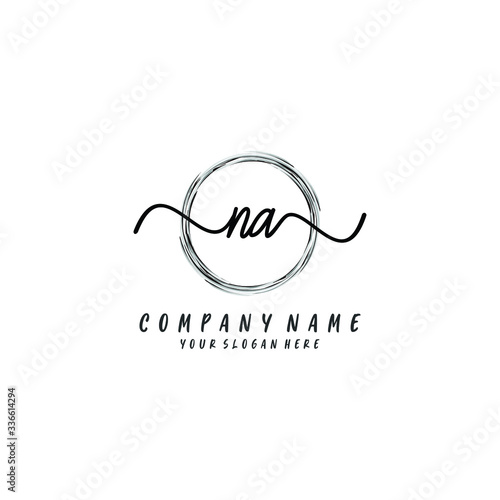 NA initial Handwriting logo vector templates