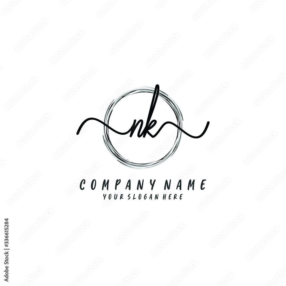 Obraz premium NK initial Handwriting logo vector templates