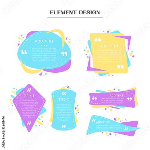 Colorful geometric shape text box design 