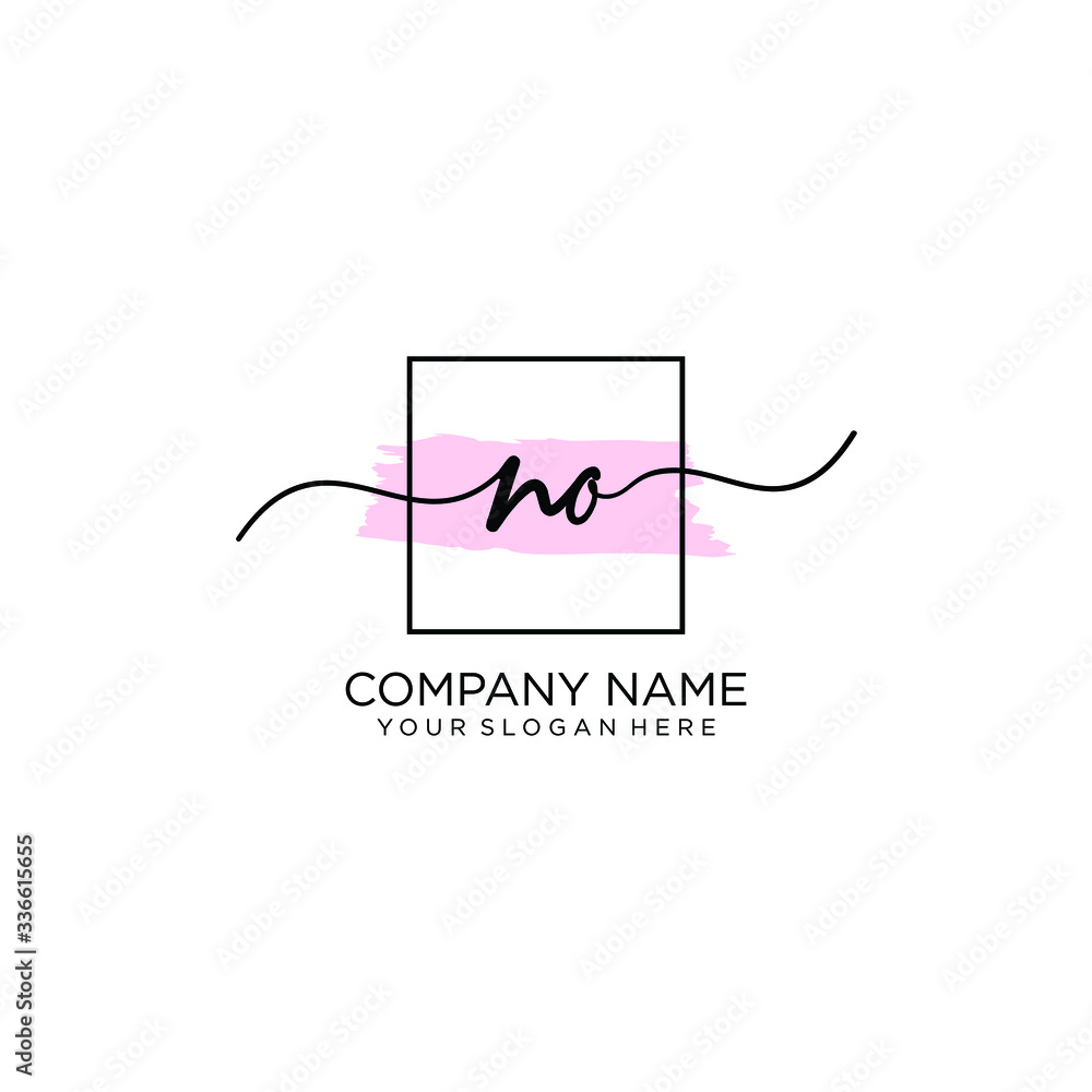 NO initial Handwriting logo vector templates