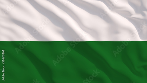 Saxony State Flag on Waving Texture (ID: 336615805)