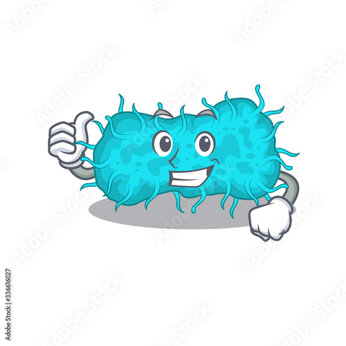 bacteria prokaryote cartoon character design making OK gesture