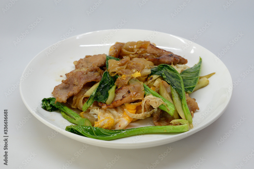 noodle Thai style Stir fried flat noodle and pork with preserved soy bean paste noodle Thai style Stir fried flat noodle and pork with preserved soy bean paste