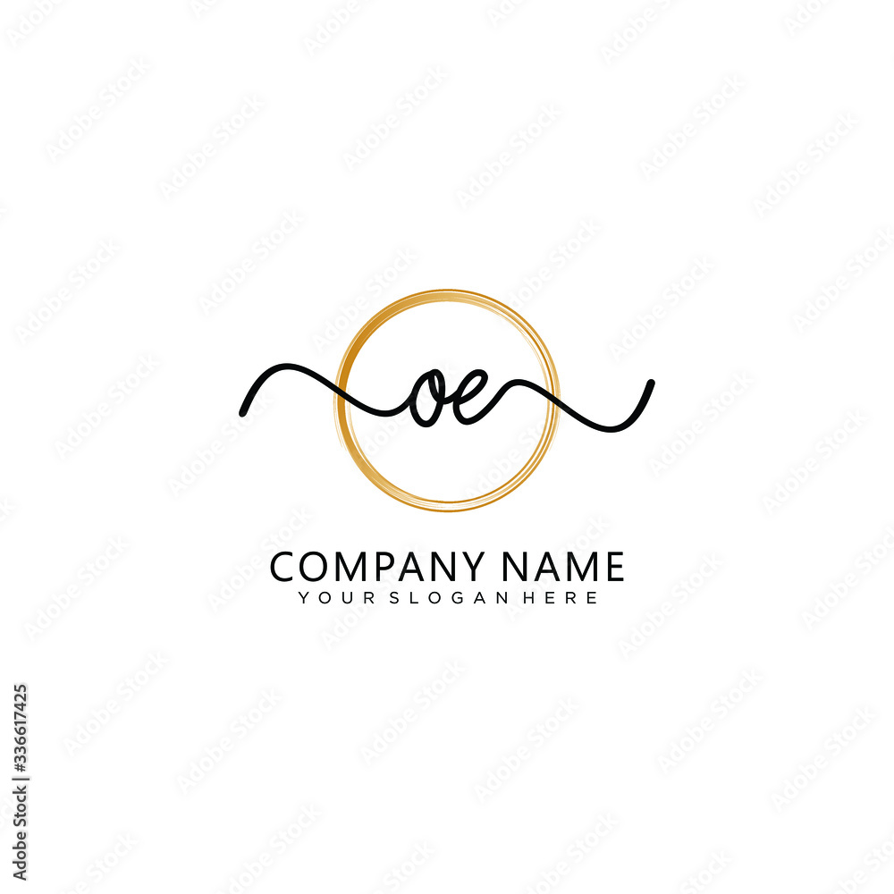 OE initial Handwriting logo vector templates OE initial Handwriting logo vector templates