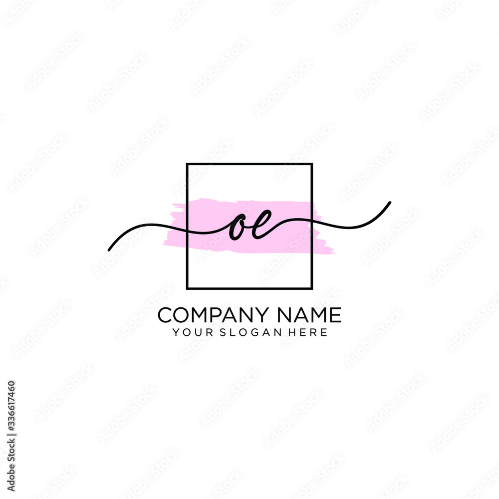 OE initial Handwriting logo vector templates OE initial Handwriting logo vector templates