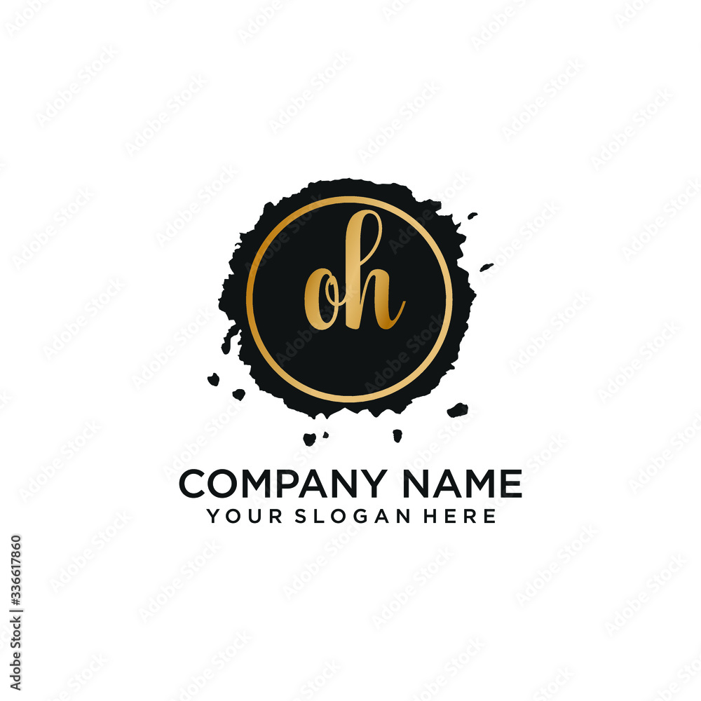 Fototapeta premium OH initial Handwriting logo vector templates