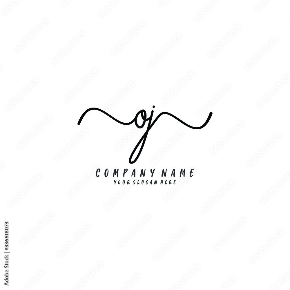 OJ initial Handwriting logo vector templates OJ initial Handwriting logo vector templates