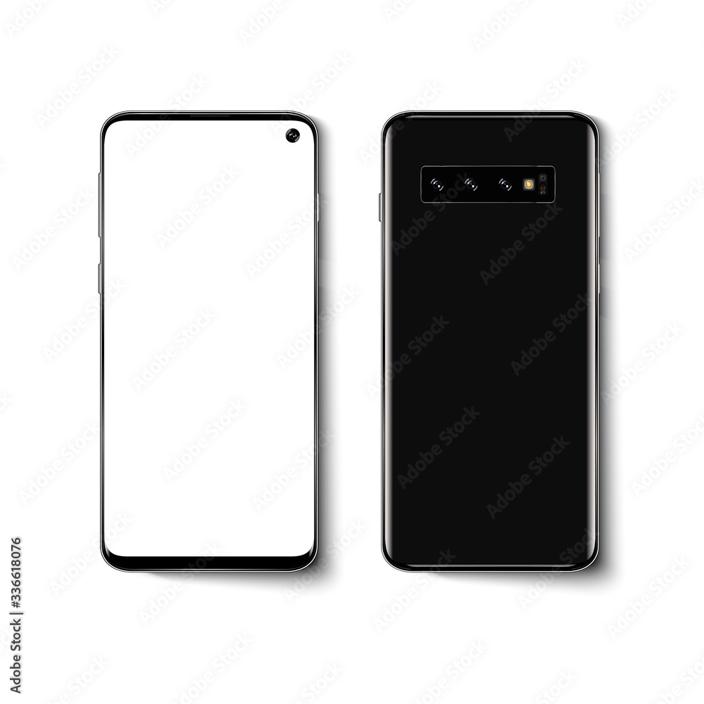 Phone black smartphone on a white background Phone black smartphone on a white background
