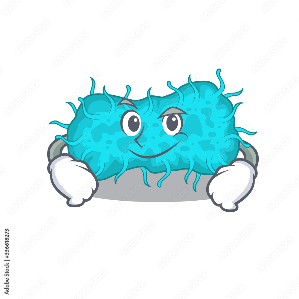 A mascot design of bacteria prokaryote having confident gesture A mascot design of bacteria prokaryote having confident gesture