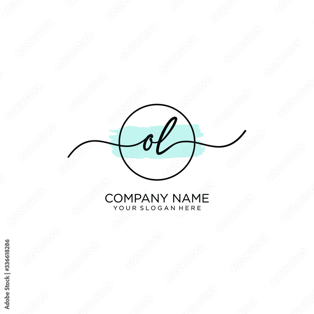 OL initial Handwriting logo vector templates