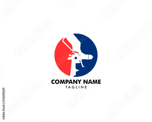 Paint Spray Gun Logo Template Design