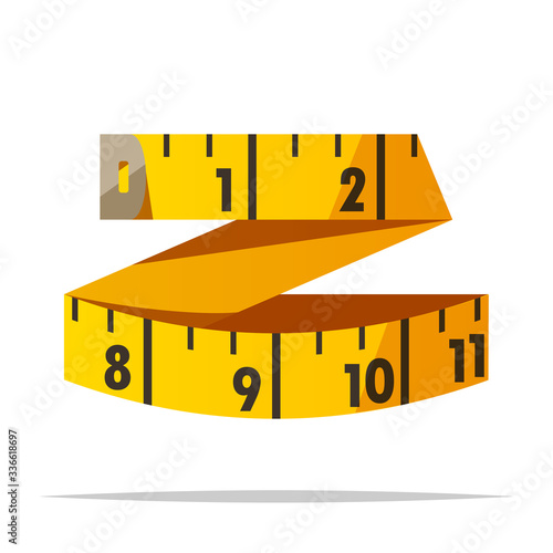Sewing measuring tape vector isolated illustration