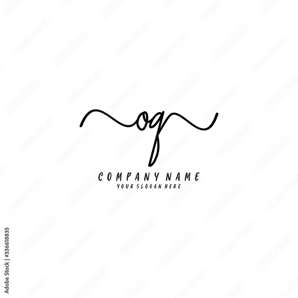 OQ initial Handwriting logo vector templates OQ initial Handwriting logo vector templates