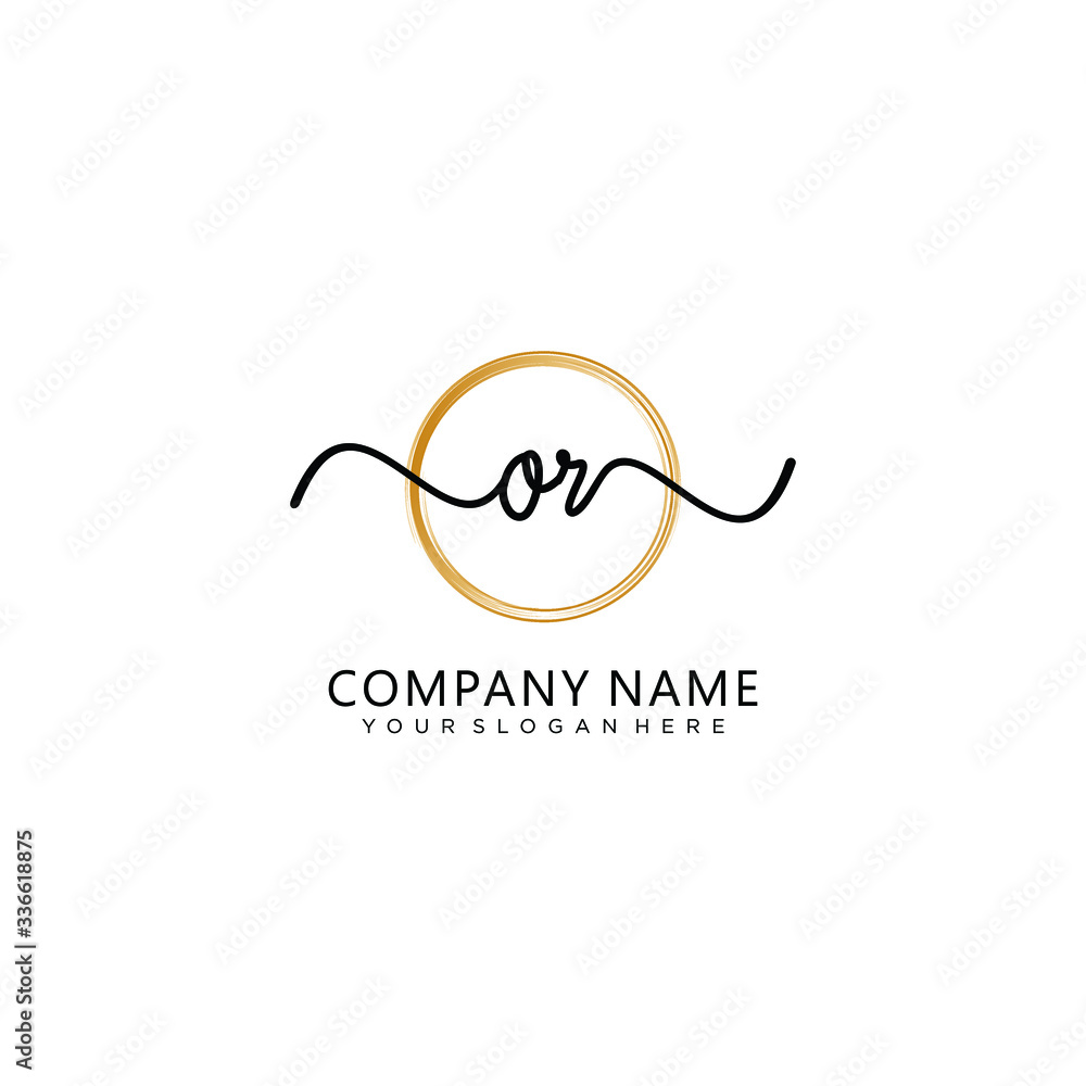 Obraz premium OR initial Handwriting logo vector templates