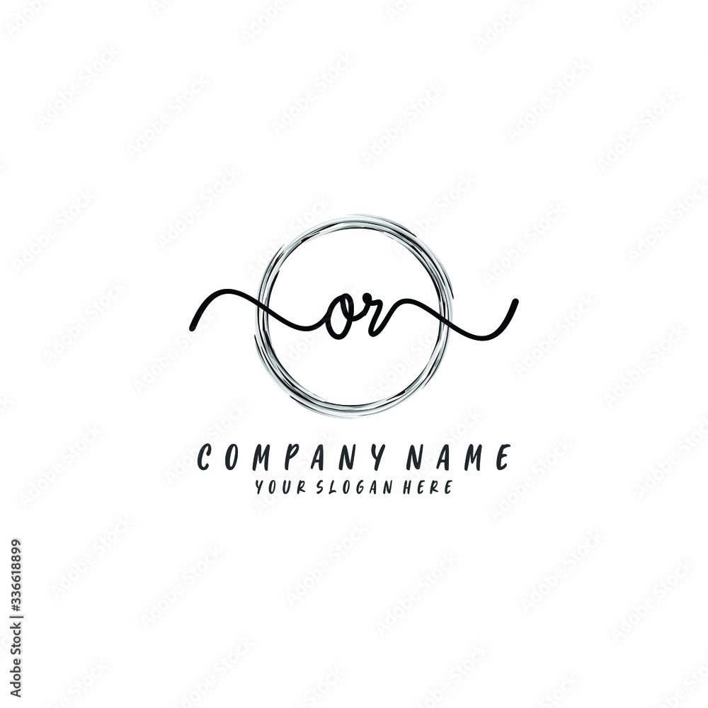 OR initial Handwriting logo vector templates