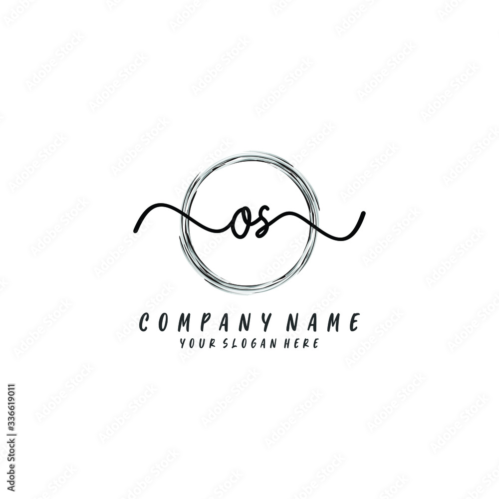 OS initial Handwriting logo vector templates