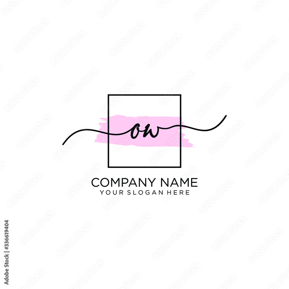 OW initial Handwriting logo vector templates OW initial Handwriting logo vector templates