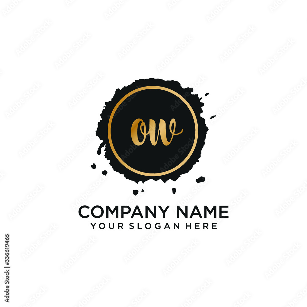 OW initial Handwriting logo vector templates OW initial Handwriting logo vector templates