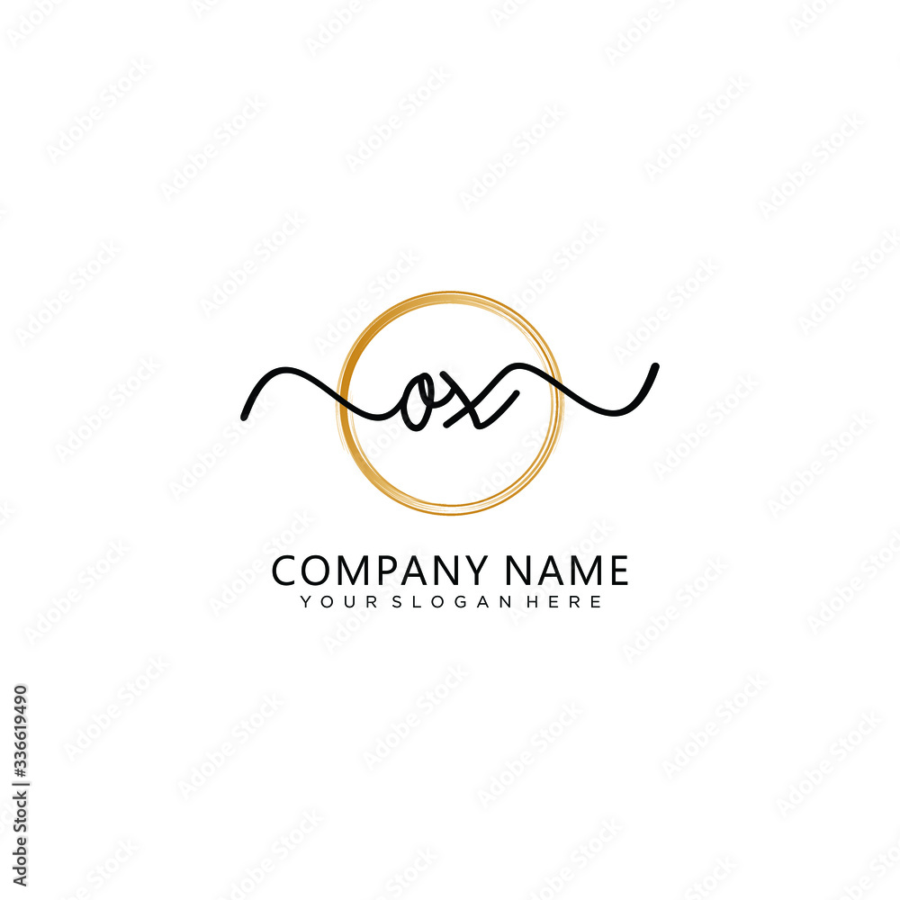 OX initial Handwriting logo vector templates OX initial Handwriting logo vector templates