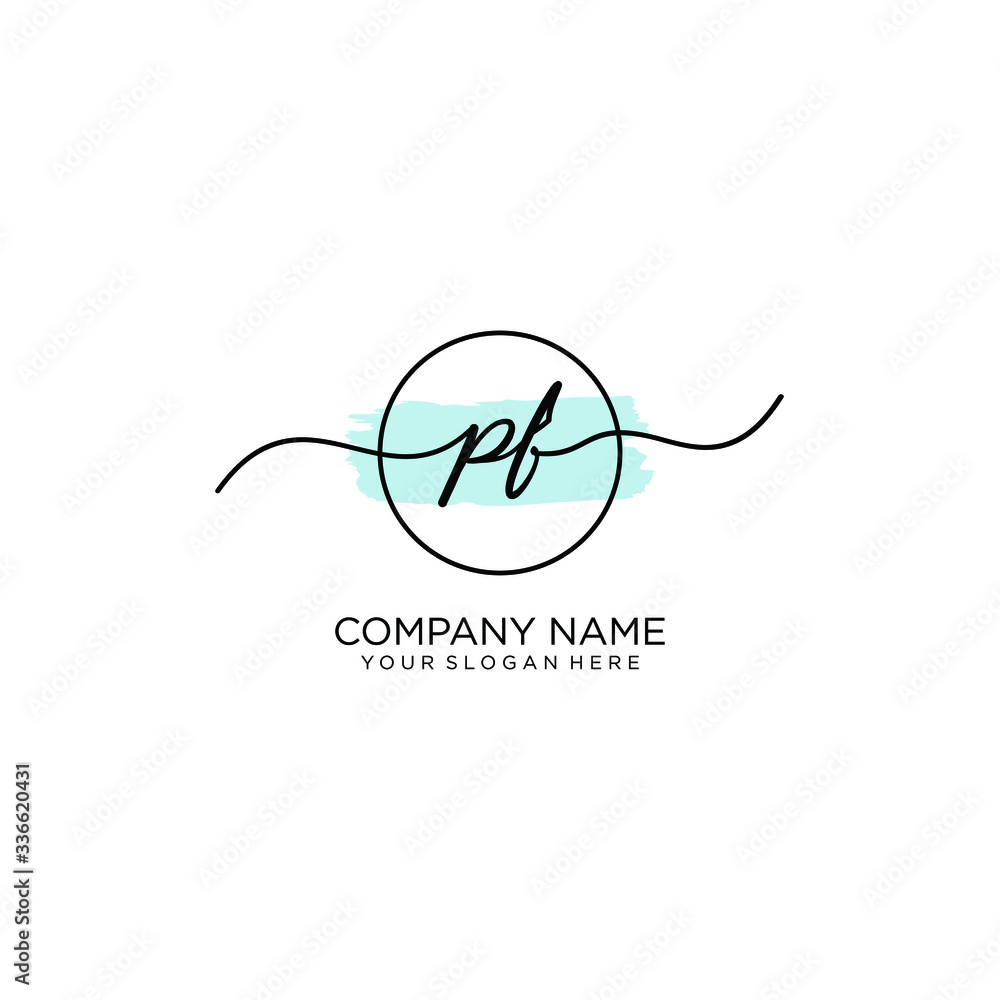 PF initial Handwriting logo vector templates PF initial Handwriting logo vector templates