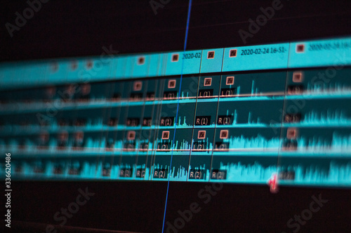 close up of a video editing timeline