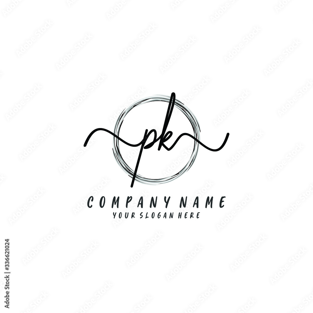 Obraz premium PK initial Handwriting logo vector templates