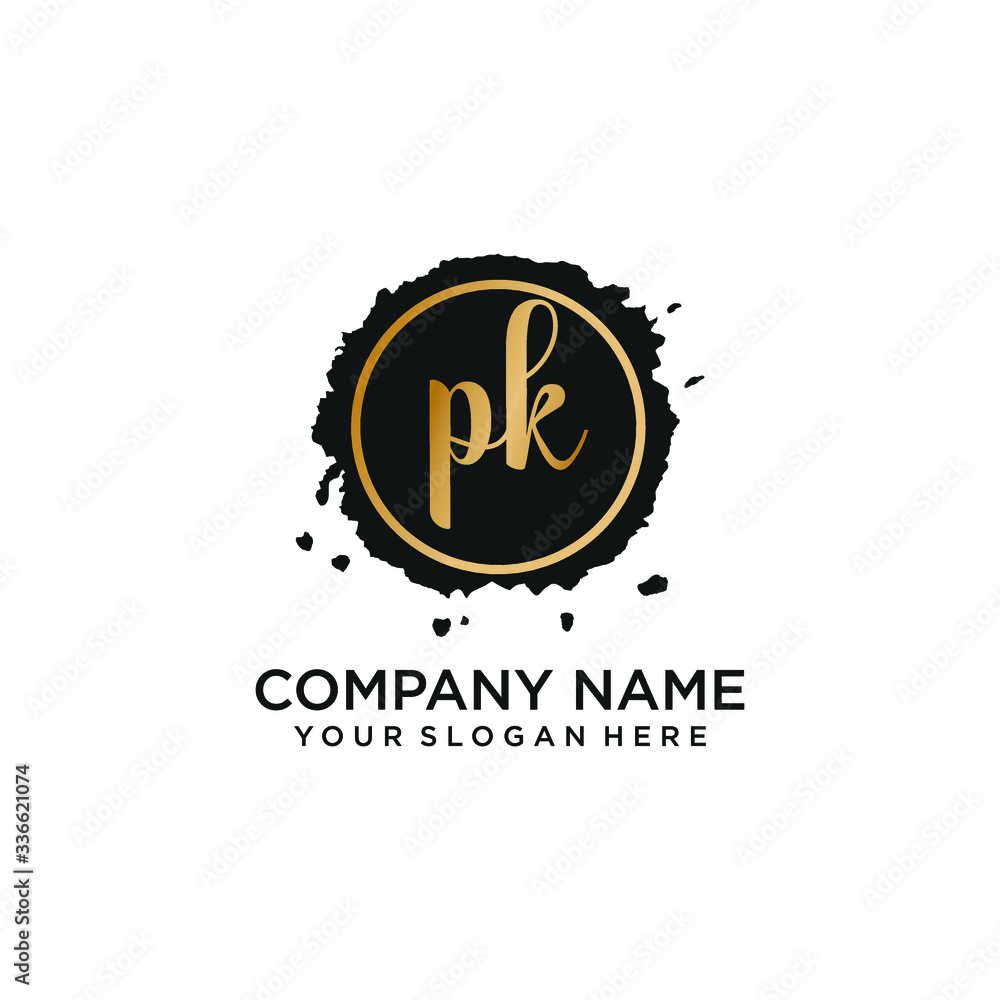 Fototapeta premium PK initial Handwriting logo vector templates