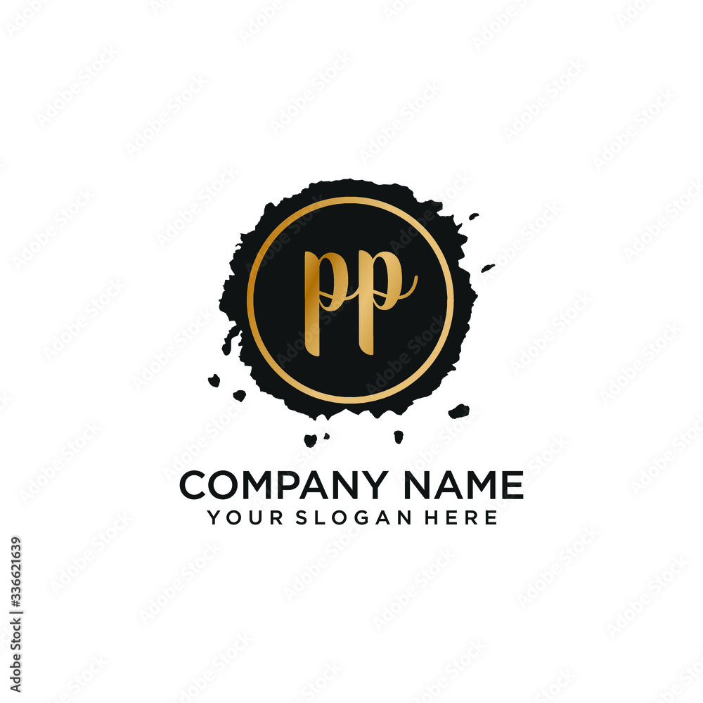 PP initial Handwriting logo vector template PP initial Handwriting logo vector template