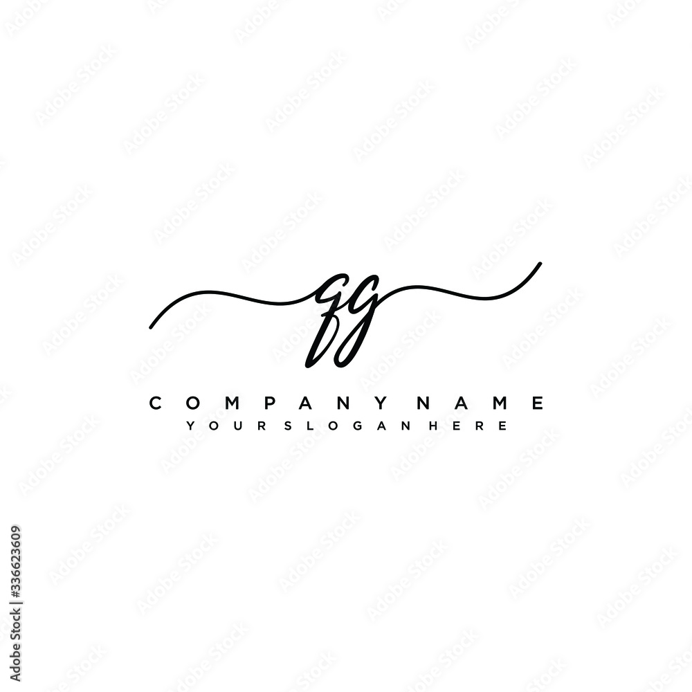 QG initial Handwriting logo vector template QG initial Handwriting logo vector template