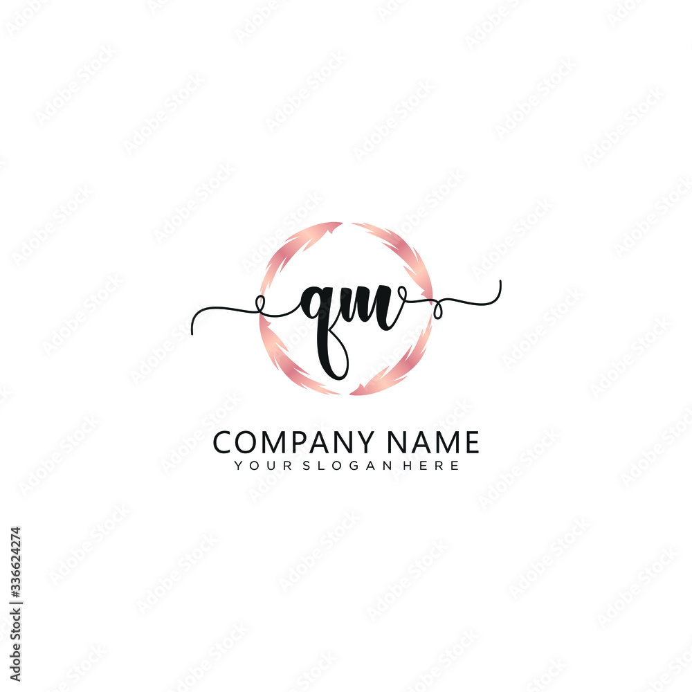 QM initial Handwriting logo vector template QM initial Handwriting logo vector template