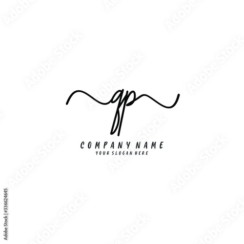 QP initial Handwriting logo vector template © VOKE VICTORI