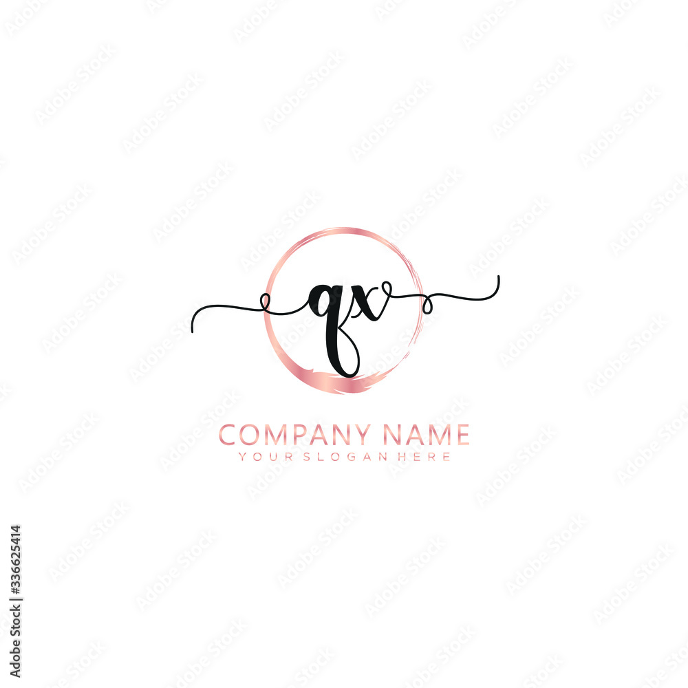 QX initial Handwriting logo vector template QX initial Handwriting logo vector template