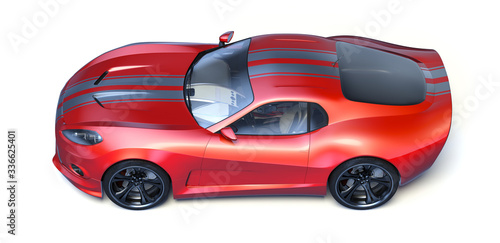 3D rendering of a brand-less generic concept car in studio environment